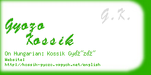 gyozo kossik business card